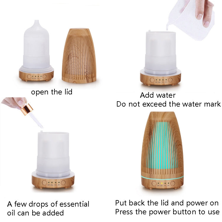 STB-103 Atmosphere Colorful Light Humidifier Aroma Diffuser(Light Wooden Grain) - Air Purifiers & Accessories by PMC Jewellery | Online Shopping South Africa | PMC Jewellery