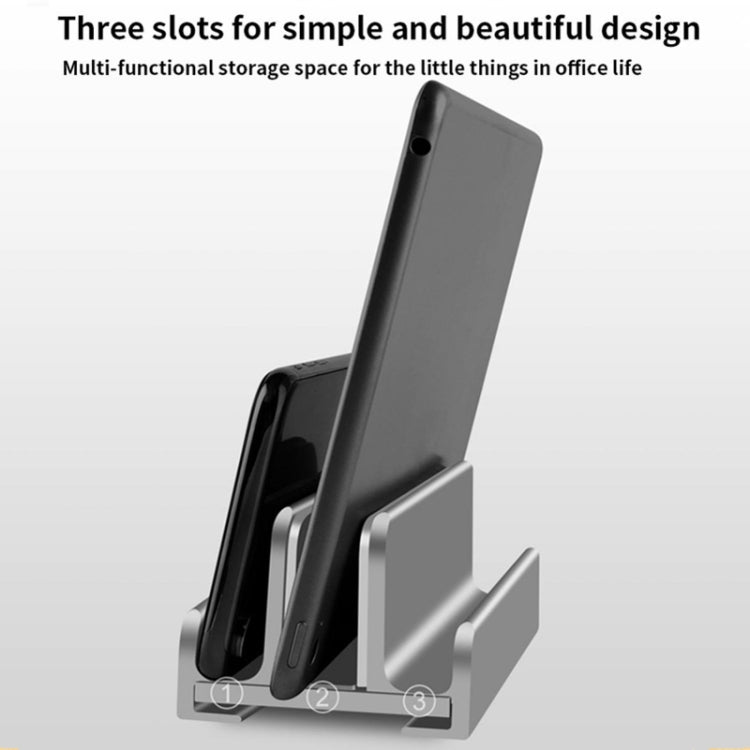 Aluminum Alloy Laptop Tablet Phone Storage Stand, Color: L401 Double Slot (Gray) - Laptop Stand by PMC Jewellery | Online Shopping South Africa | PMC Jewellery | Buy Now Pay Later Mobicred