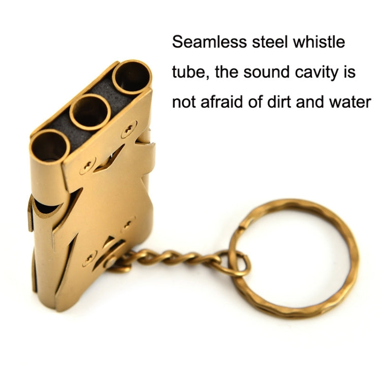 Outdoor High Decibel Stainless Steel Three-Tube Survival Rescue Whistle(Gold) - Emergency Tools by PMC TechLife | Online Shopping South Africa | PMC TechLife | Buy Now Pay Later Mobicred