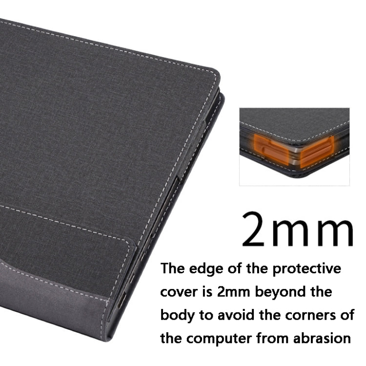 13.5 Inch Multifunctional PU Leather Laptop Sleeve For Microsoft Surface Laptop 1/2/3/4(Gentleman Gray) - free shipping - PMC Jewellery - Order now!
