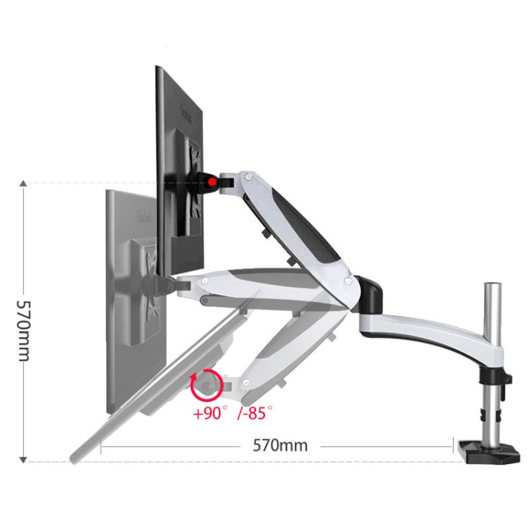 Gibbon Mounts Desktop Lifting Rotating Computer Monitor Stand, Specification Lock Hole Black GM112G - free shipping - PMC Jewellery - Order now!
