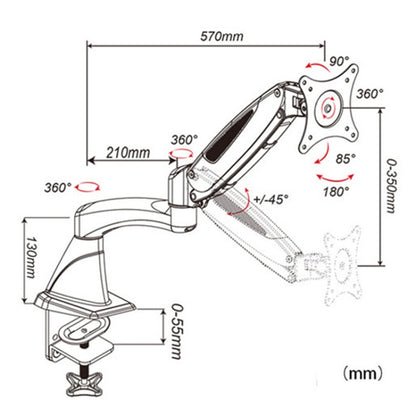 Gibbon Mounts Multifunctional Telescopic Rotating Lifting Monitor Stand, Color: GM112FC Clip Table White - Laptop Stand by PMC Jewellery | Online Shopping South Africa | PMC Jewellery | Buy Now Pay Later Mobicred