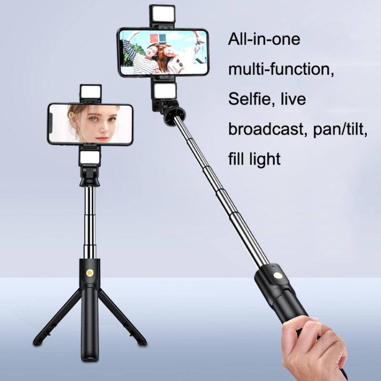 K12D Live Beauty Bluetooth Tripod Selfie Stick(Black) - Selfie Sticks by PMC Jewellery | Online Shopping South Africa | PMC Jewellery | Buy Now Pay Later Mobicred