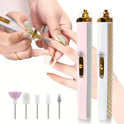 BZX5 5 In 1 USB Nail Polisher Peeling Manicure(Silver White) - Nail Art Equipment by PMC Jewellery | Online Shopping South Africa | PMC Jewellery | Buy Now Pay Later Mobicred