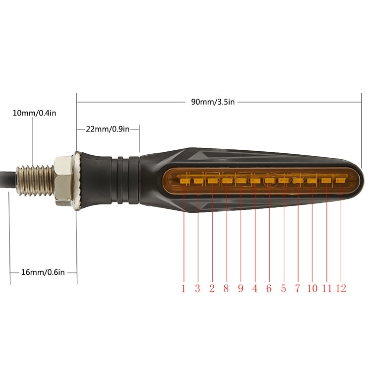 2pcs MK-109 Motorcycle Flow Steering Lamp LED Signal Light(Black) - Signal Lights by PMC TechLife | Online Shopping South Africa | PMC TechLife | Buy Now Pay Later Mobicred