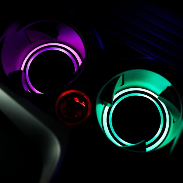 1 Pair 68mm LED Smart Light-Emitting Coaster Light Car Cup Slot Atmosphere Light(Magic Array) - Car Drink Holders by PMC TechLife | Online Shopping South Africa | PMC TechLife | Buy Now Pay Later Mobicred