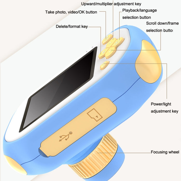 Inskam312 Children Zoom Macro Digital Camera Blue - Children Cameras by PMC Jewellery | Online Shopping South Africa | PMC Jewellery | Buy Now Pay Later Mobicred