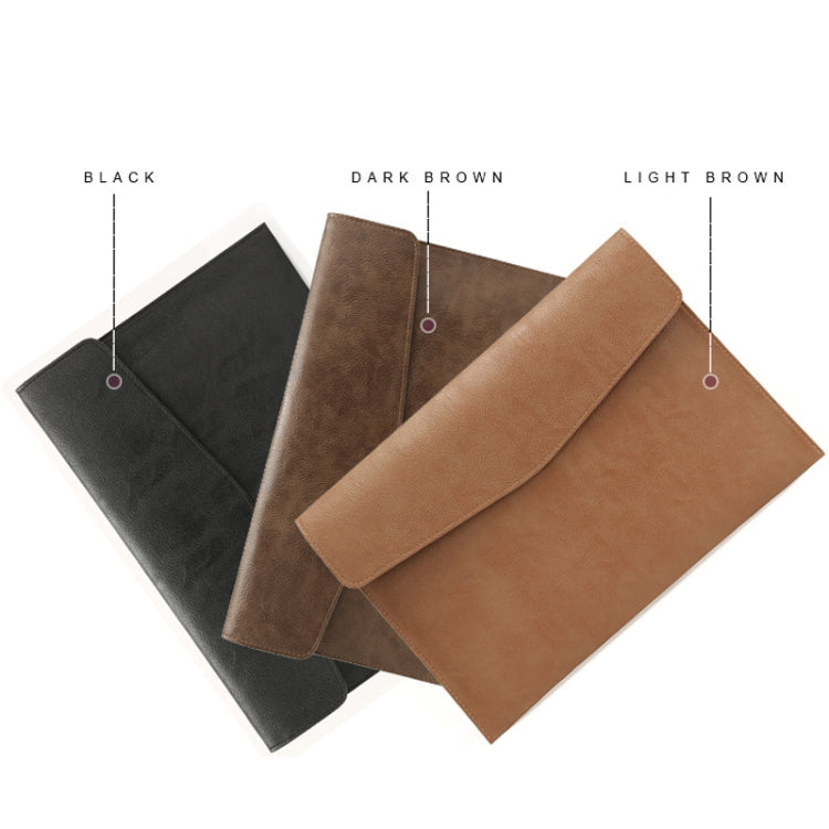 PU Leather Litchi Pattern Sleeve Case For 13.3 Inch Laptop, Style: Liner Bag + Power Bag  (Light Brown) - free shipping - PMC Jewellery - Order now!