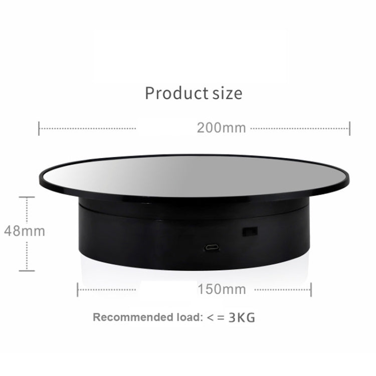 20cmTwo-Way Turntable Display Stand Video Shooting Props Turntable(White   Mirror) -  by PMC TechLife | Online Shopping South Africa | PMC TechLife | Buy Now Pay Later Mobicred