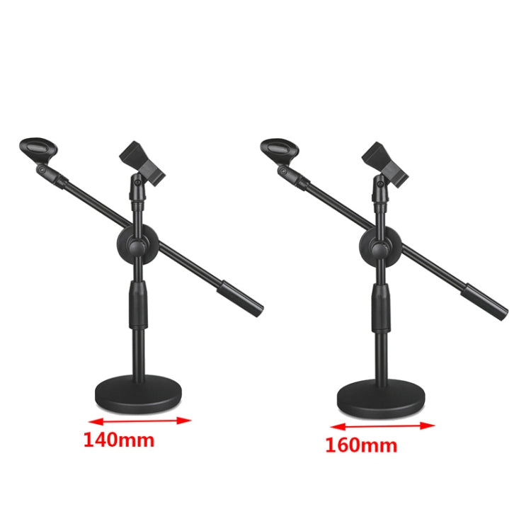 LKT-300 30-65cm Full Metal Disc Base Dual Microphone Stand,Size: 160mm Base - Stand by PMC Jewellery | Online Shopping South Africa | PMC Jewellery | Buy Now Pay Later Mobicred