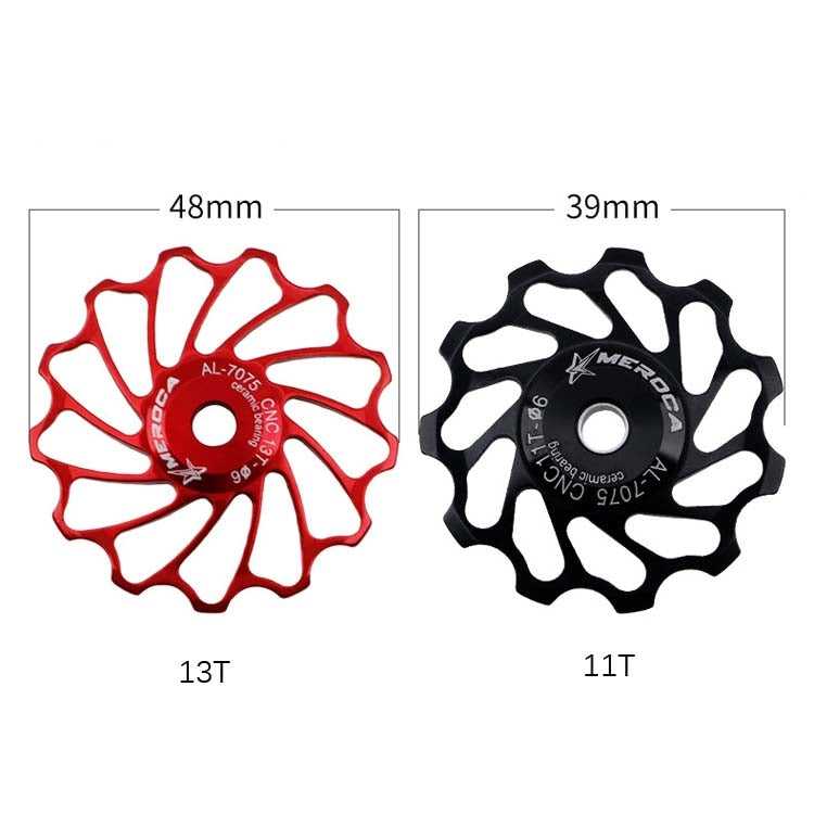 MEROCA Ceramic Bearing Mountain Bike Guide Wheel(13T Red) - Guide wheels by MEROCA | Online Shopping South Africa | PMc TechLife | Buy Now Pay Later Mobicred