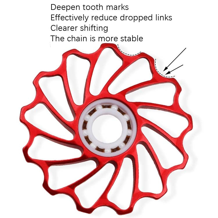MEROCA Ceramic Bearing Mountain Bike Guide Wheel(11T Red) - Guide wheels by MEROCA | Online Shopping South Africa | PMc TechLife | Buy Now Pay Later Mobicred