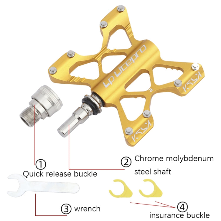 LP LitePro K5 Folding Bkie Aluminum Alloy Bearin Pedals(Silver) - free shipping - PMc TechLife - Order now!