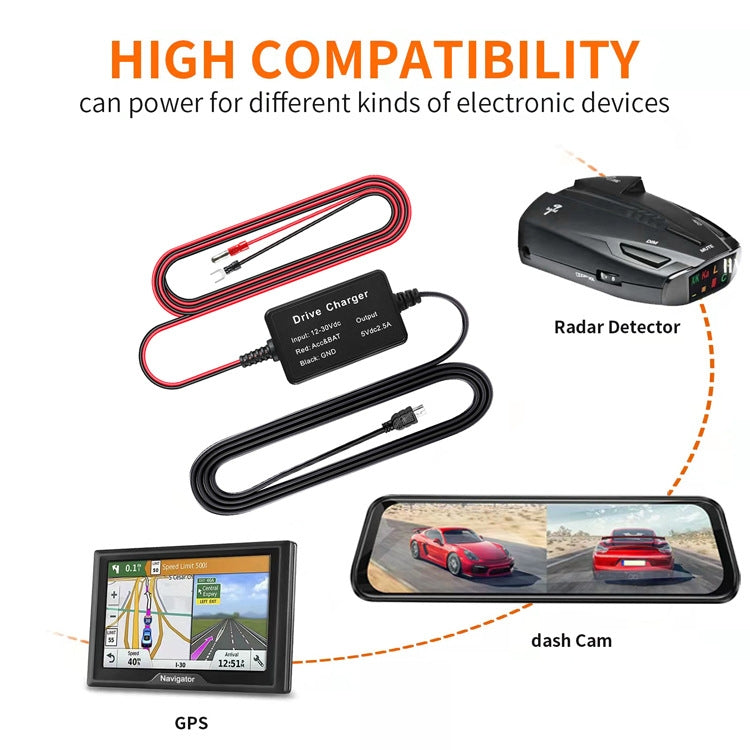 C301 12V to 5V Car ACC Takes Electricity Buck Cables, Model: Buckle + 4 x Take Appliance - Cables & Connectors by PMC TechLife | Online Shopping South Africa | PMC TechLife | Buy Now Pay Later Mobicred