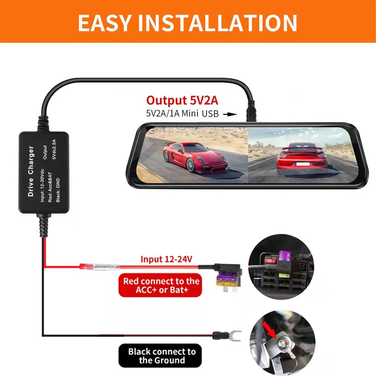 C301 12V to 5V Car ACC Takes Electricity Buck Cables, Model: Buckle + 4 x Take Appliance - Cables & Connectors by PMC TechLife | Online Shopping South Africa | PMC TechLife | Buy Now Pay Later Mobicred