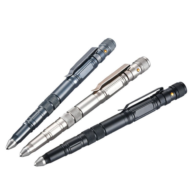 P08 Outdoor LED With Flashing Tungsten Steel Window Breaking Self-Defense Pen(Grey) - Self-defense Protection by PMc TechLife | Online Shopping South Africa | PMc TechLife | Buy Now Pay Later Mobicred