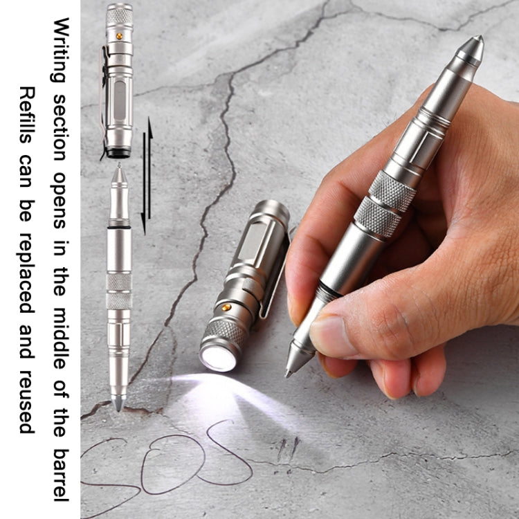 P08 Outdoor LED With Flashing Tungsten Steel Window Breaking Self-Defense Pen(Black) - Self-defense Protection by PMc TechLife | Online Shopping South Africa | PMc TechLife | Buy Now Pay Later Mobicred