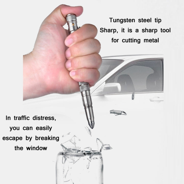 P08 Outdoor LED With Flashing Tungsten Steel Window Breaking Self-Defense Pen(Black) - Self-defense Protection by PMc TechLife | Online Shopping South Africa | PMc TechLife | Buy Now Pay Later Mobicred