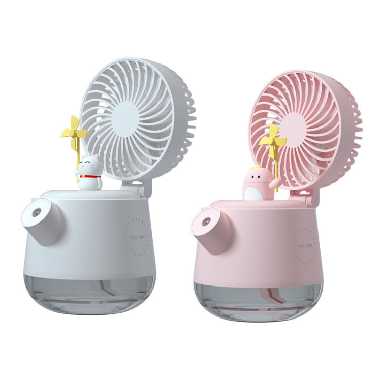 A04a USB Cute Pet Kettle Spray Desktop Fan(White Lucky Cat) - Electric Fans by PMC TechLife | Online Shopping South Africa | PMC TechLife | Buy Now Pay Later Mobicred
