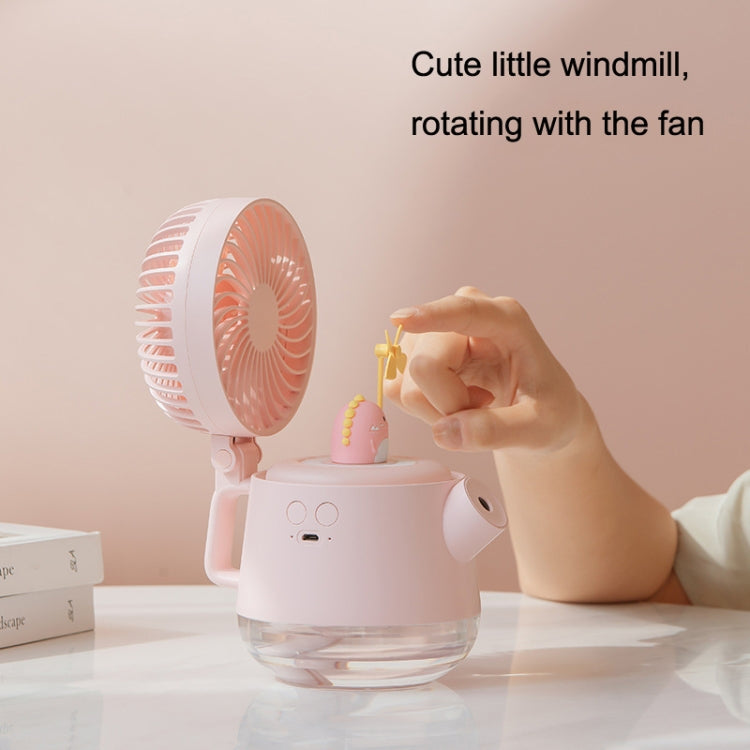 A04a USB Cute Pet Kettle Spray Desktop Fan(Pink Small Dinosaur) - Electric Fans by PMC Jewellery | Online Shopping South Africa | PMC Jewellery | Buy Now Pay Later Mobicred