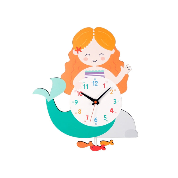 Cartoon Shake Wall Clock Children Room Decoration Wall Clock (Mermaid) - Wall Clock by null | Online Shopping South Africa | PMc TechLife | Buy Now Pay Later Mobicred