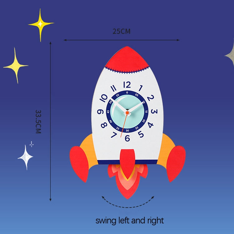 Cartoon Shake Wall Clock Children Room Decoration Wall Clock (Rocket) - Wall Clock by null | Online Shopping South Africa | PMc TechLife | Buy Now Pay Later Mobicred