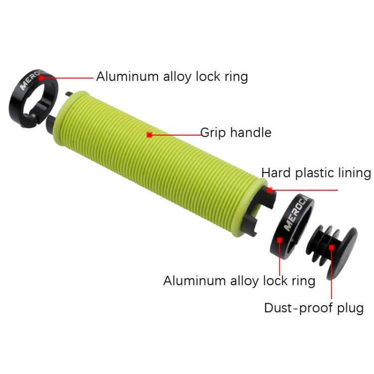 MEROCA Mountain Bike Anti-slip Shock Absorber Riding Grip Cover, Style: Bilateral Lock Thread ME15 Green - Bicycle Grips by MEROCA | Online Shopping South Africa | PMc TechLife | Buy Now Pay Later Mobicred