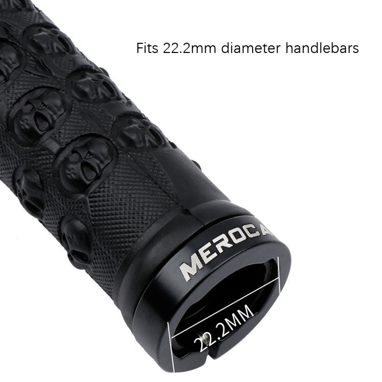 MEROCA Mountain Bike Anti-slip Shock Absorber Riding Grip Cover, Style: Bilateral Lock Skull ME23 Black - Bicycle Grips by MEROCA | Online Shopping South Africa | PMc TechLife | Buy Now Pay Later Mobicred