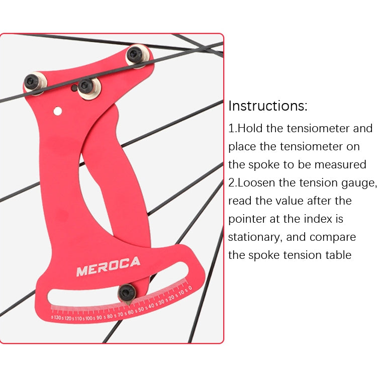 MEROCA Bicycle Ring Calibration Tool Spoke Tension Tube Wheel Set Steel Wire, Color: Red+Wrench - Maintenance tools by MEROCA | Online Shopping South Africa | PMc TechLife | Buy Now Pay Later Mobicred