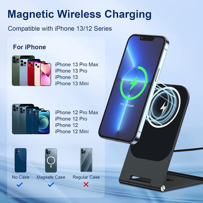 Y56 15W Folding Magnetic Wireless Charging Stand for iPhone 12 and Above(Black) - Wireless Charger by PMC Jewellery | Online Shopping South Africa | PMC Jewellery | Buy Now Pay Later Mobicred