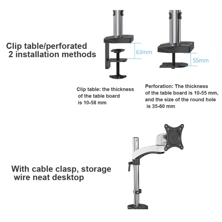 Gibbon Mounts FE112 Aluminum Alloy Lifting and Rotating LCD Computer Monitor Bracket(Perforation) - free shipping - PMC Jewellery - Order now!