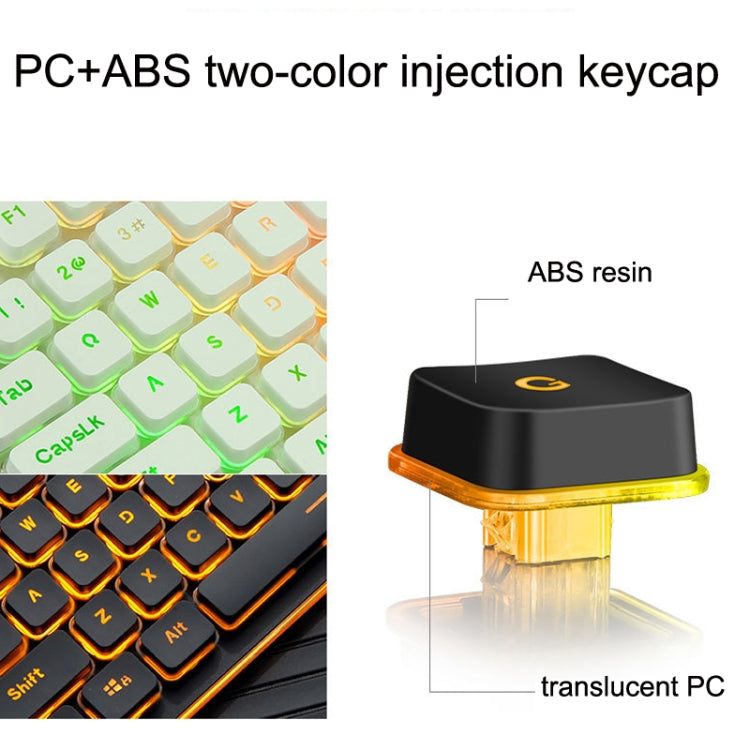 LANGTU L1 104 Keys USB Home Office Film Luminous Wired Keyboard, Cable Length:1.6m(Ice Blue Light Silver White) - free shipping - PMC Jewellery - Order now!