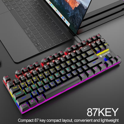 XUNFOX K80 87 Keys Wired Gaming Mechanical Illuminated Keyboard, Cable Length:1.5m(White Blue) - Wired Keyboard by XUNFOX | Online Shopping South Africa | PMC Jewellery | Buy Now Pay Later Mobicred