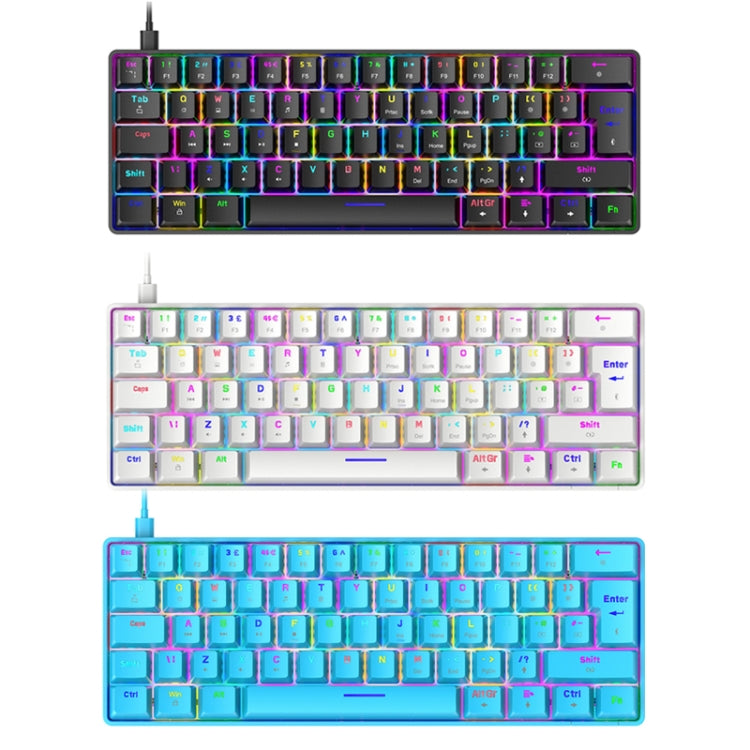 ZIYOU LANG T60 62-Key RGB Luminous Mechanical Wired Keyboard, Cable Length:1.5m(Blue Green Shaft) - Wired Keyboard by ZIYOU LANG | Online Shopping South Africa | PMC Jewellery | Buy Now Pay Later Mobicred