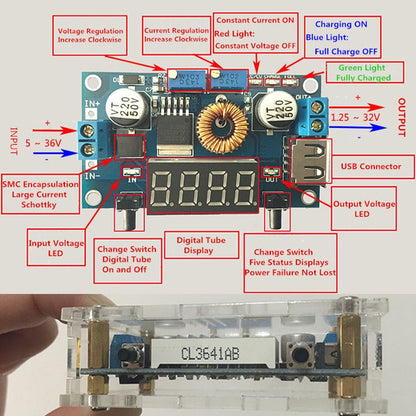 With Housing 5A Constant Voltage Constant Current Buck Module - Power Module by PMC Jewellery | Online Shopping South Africa | PMC Jewellery | Buy Now Pay Later Mobicred