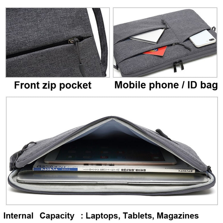 Zipper Type Polyester Business Laptop Liner Bag, Size: 13.3 Inch(Light Grey) - 13.3 inch by PMC Jewellery | Online Shopping South Africa | PMC Jewellery | Buy Now Pay Later Mobicred