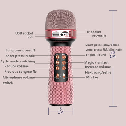 WS898 Live Wireless Bluetooth Microphone with Audio Function(Red) - Microphone by PMC Jewellery | Online Shopping South Africa | PMC Jewellery | Buy Now Pay Later Mobicred