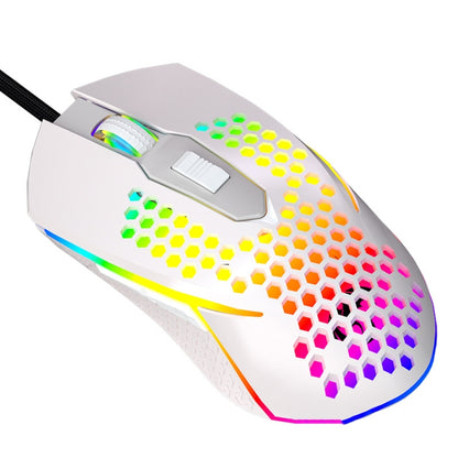 LEAVEN S50 6Keys Macro Definition Programmable RGB Lighted Gaming Wired Mouse, Cable Length: 1.5m(White) - Wired Mice by LEAVEN | Online Shopping South Africa | PMC Jewellery | Buy Now Pay Later Mobicred