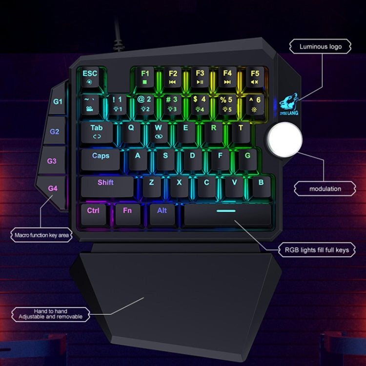 ZIYOU LANG K5 39 Keys RGB Mechanical Gaming Keyboard For PS4, Cable Length: 1.5m(Black Green Shaft) - Wireless Keyboard by ZIYOU LANG | Online Shopping South Africa | PMC Jewellery | Buy Now Pay Later Mobicred