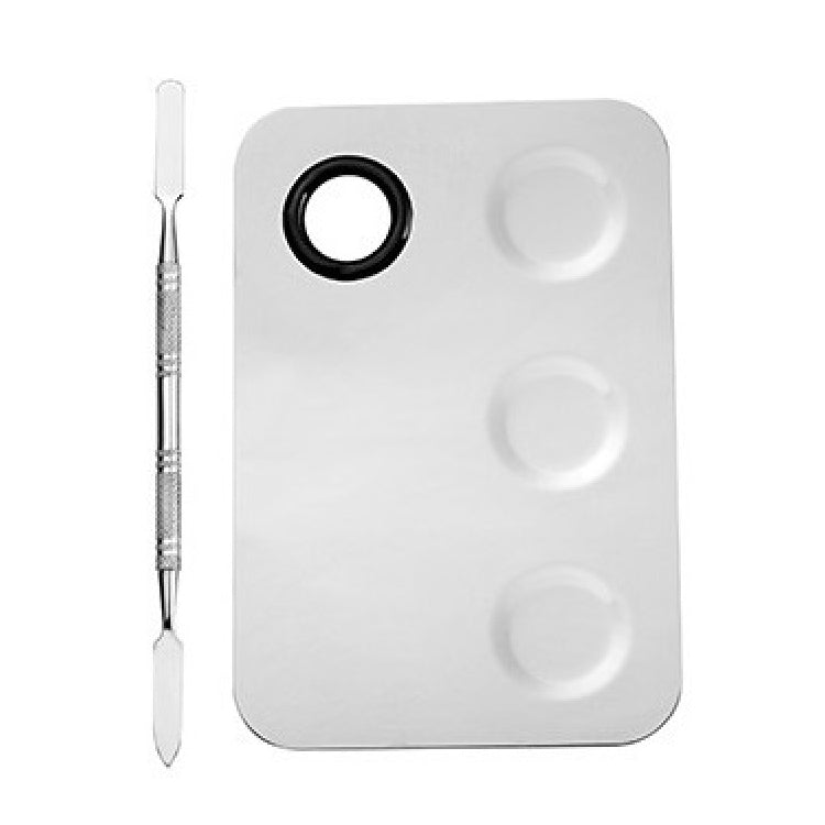 Stainless Steel Nail Makeup Palette With Toning Stick, Specification: Master 3 Hole - Nail Art Equipment by PMC Jewellery | Online Shopping South Africa | PMC Jewellery | Buy Now Pay Later Mobicred