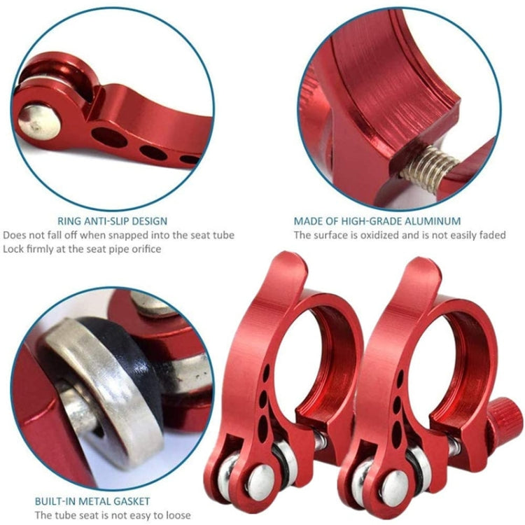 5 PCS Bicycle Accessories Quick Release Clip Road Bike Seatpost Clamp, Size: 34.9mm(Yellow) - Pipe clamps by PMc TechLife | Online Shopping South Africa | PMc TechLife | Buy Now Pay Later Mobicred