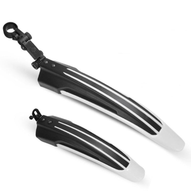 1 Set  Dual Color Bicycle Mudguard Mountain Bike Fenders Set(Black and White) - Mudguards by PMc TechLife | Online Shopping South Africa | PMc TechLife | Buy Now Pay Later Mobicred