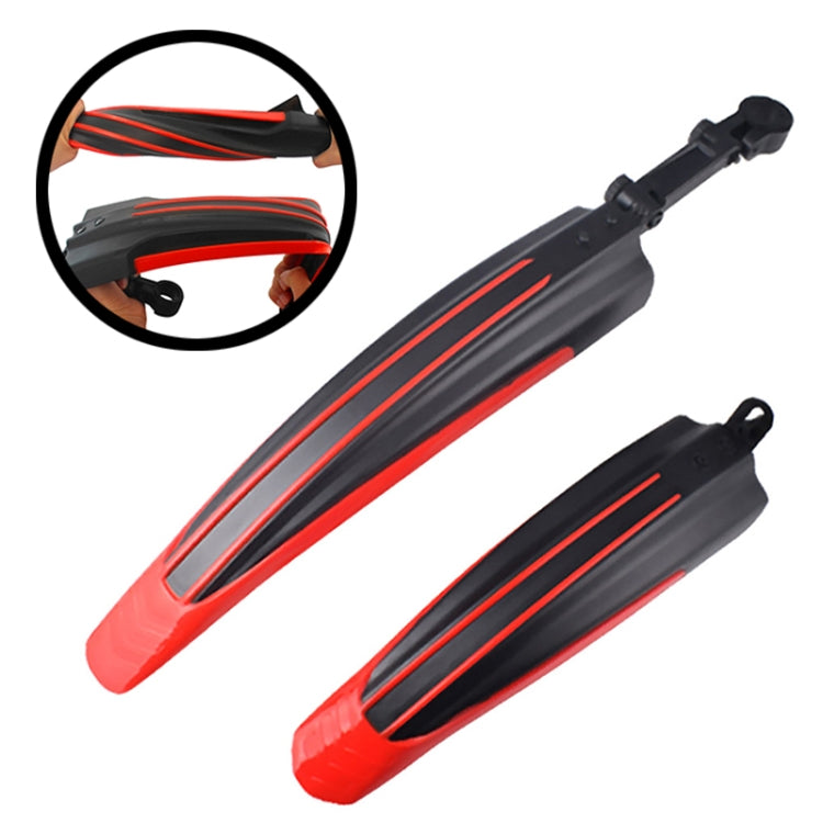 1 Set  Dual Color Bicycle Mudguard Mountain Bike Fenders Set(Black and White) - Mudguards by PMc TechLife | Online Shopping South Africa | PMc TechLife | Buy Now Pay Later Mobicred