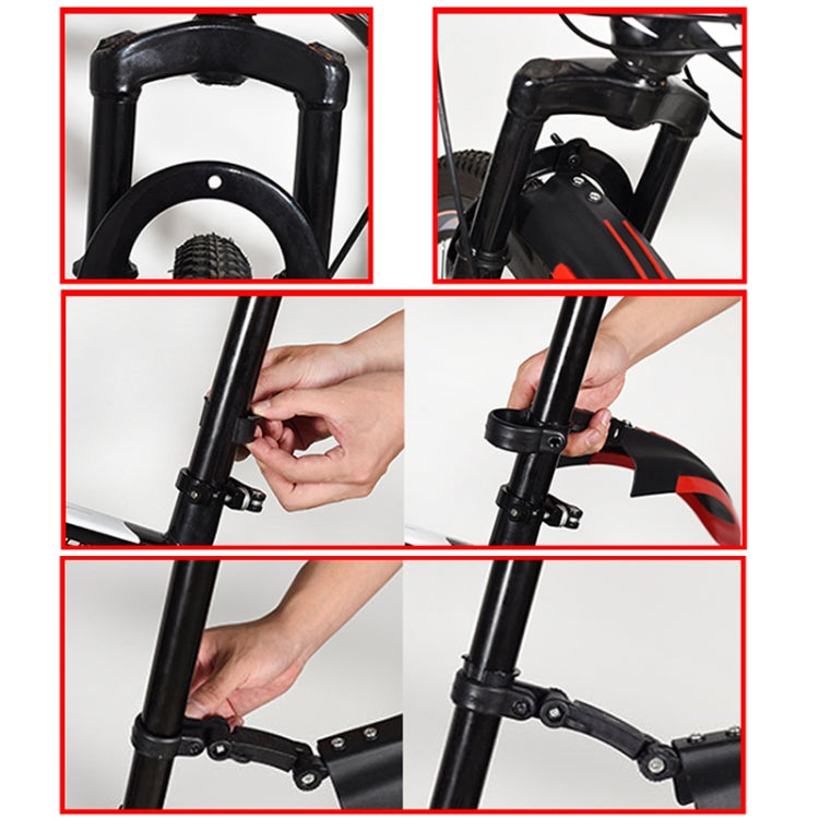 1 Set  Dual Color Bicycle Mudguard Mountain Bike Fenders Set(All Black) - Mudguards by PMc TechLife | Online Shopping South Africa | PMc TechLife | Buy Now Pay Later Mobicred