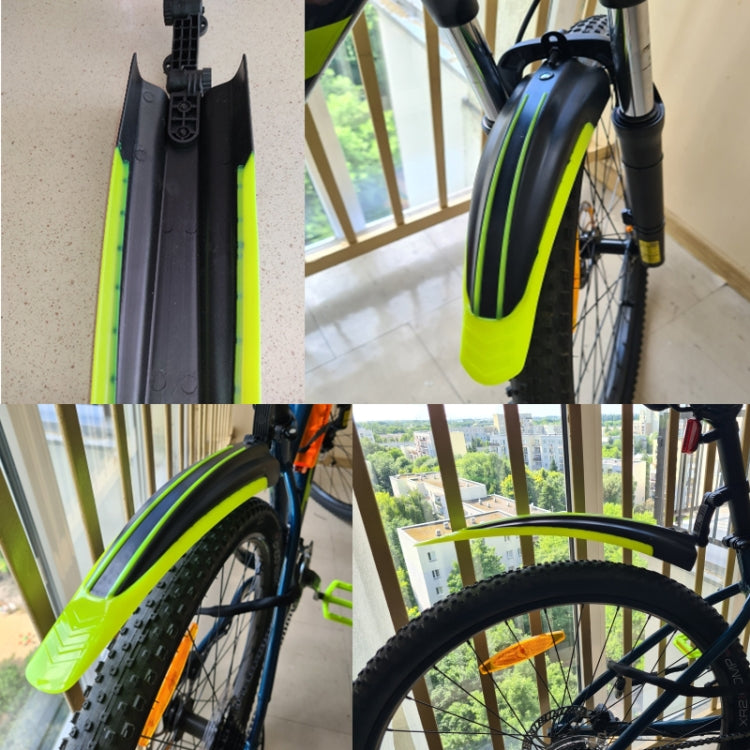 1 Set  Dual Color Bicycle Mudguard Mountain Bike Fenders Set(All Black) - Mudguards by PMc TechLife | Online Shopping South Africa | PMc TechLife | Buy Now Pay Later Mobicred