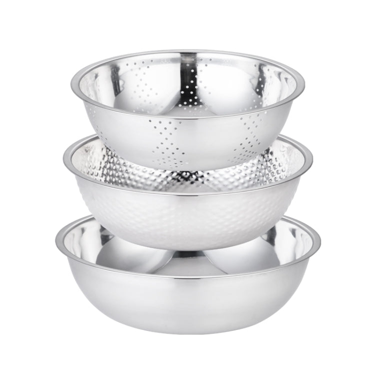 3 PCS / Set SiGang Stainless Steel Rice Washing and Vegetable Draining Basin(24cm+26cm+28cm) - Basin & Vessel Sink by PMC TechLife | Online Shopping South Africa | PMC TechLife | Buy Now Pay Later Mobicred