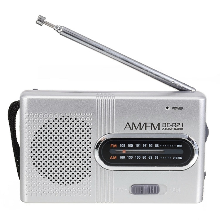 INDIN BC-R21 AM/FM Portable Radio Old Man Morning Practice Player(Silver Gray) - Radio Player by PMC Jewellery | Online Shopping South Africa | PMC Jewellery