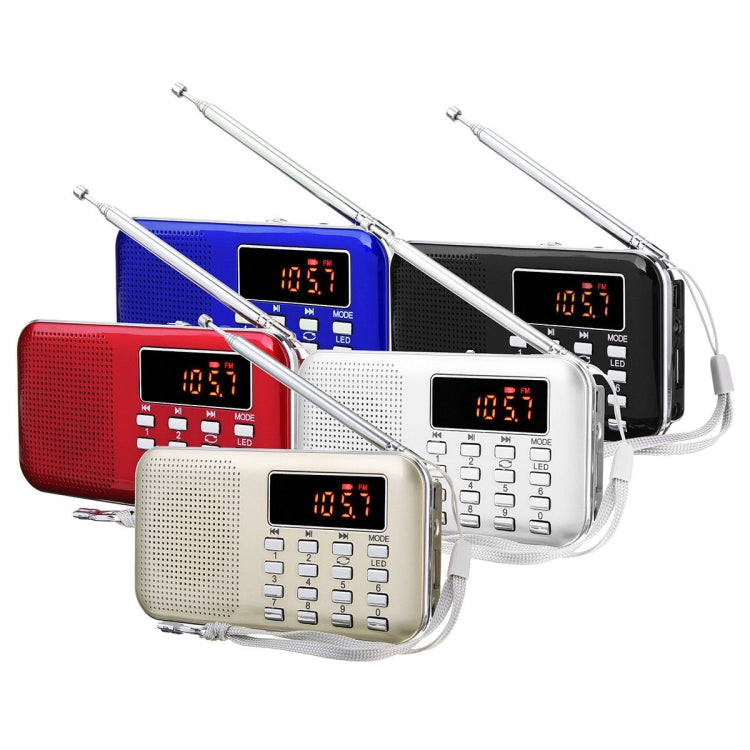 L-218AM  MP3 Radio Speaker Player Support TF Card USB with LED Flashlight Function(White) - Radio Player by PMC TechLife | Online Shopping South Africa | PMC TechLife | Buy Now Pay Later Mobicred