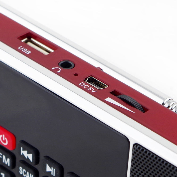 L-288AM  Bluetooth Dual Speaker Radio MP3 Player Support TF Card/U Disk with LED Display(Red) - Radio Player by PMC TechLife | Online Shopping South Africa | PMC TechLife | Buy Now Pay Later Mobicred