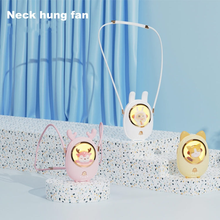 Star Pet Hanging Neck Fan USB Hand-Held Silent Luminous Fan(White) - Electric Fans by PMC TechLife | Online Shopping South Africa | PMC TechLife | Buy Now Pay Later Mobicred